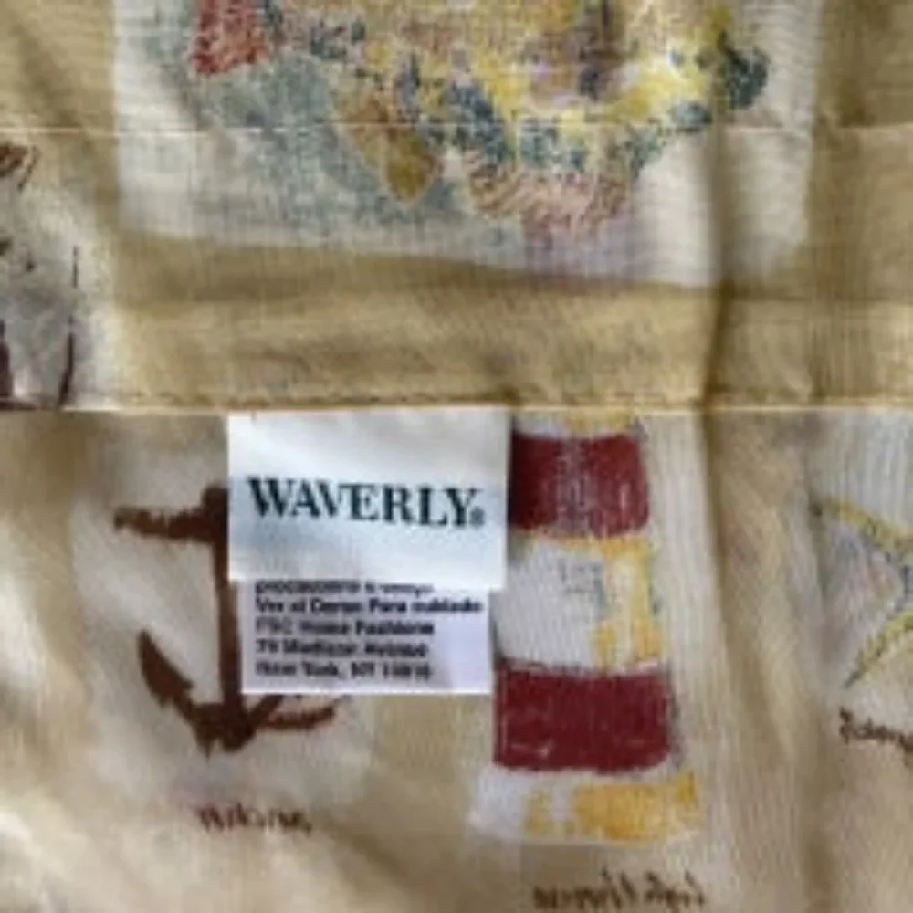 Vintage Waverly Ascot Valances Starfish Light House Beachcomber Beach 20